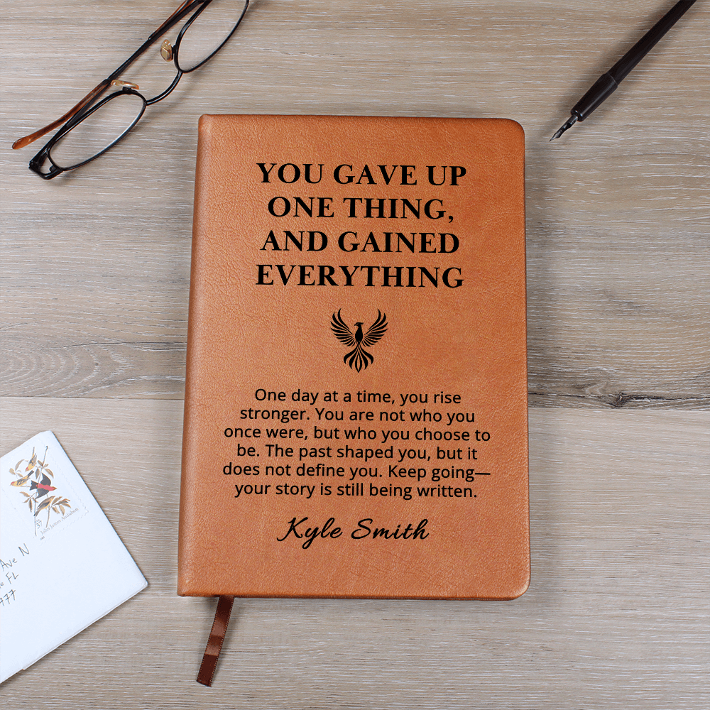 Sobriety Gift Journal with Phoenix | Personalized Vegan Leather Notebook | Recovery Milestone Gift | Inspirational Encouragement Gift