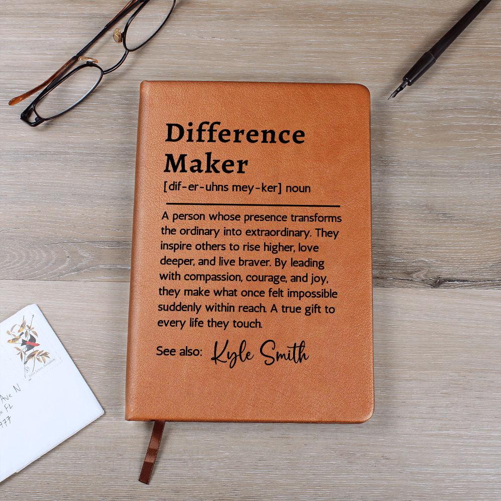 Difference Maker Journal, Mentor Gift, Special Person Gift, Gift for colleague, Supervisor gift, Thank You Journal, Therapist Gift Christmas Gift Idea