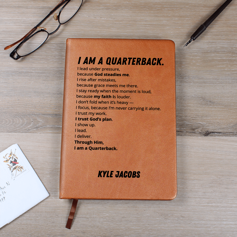 Personalized Quarterback Gift | Christian Football Player Faith Journal