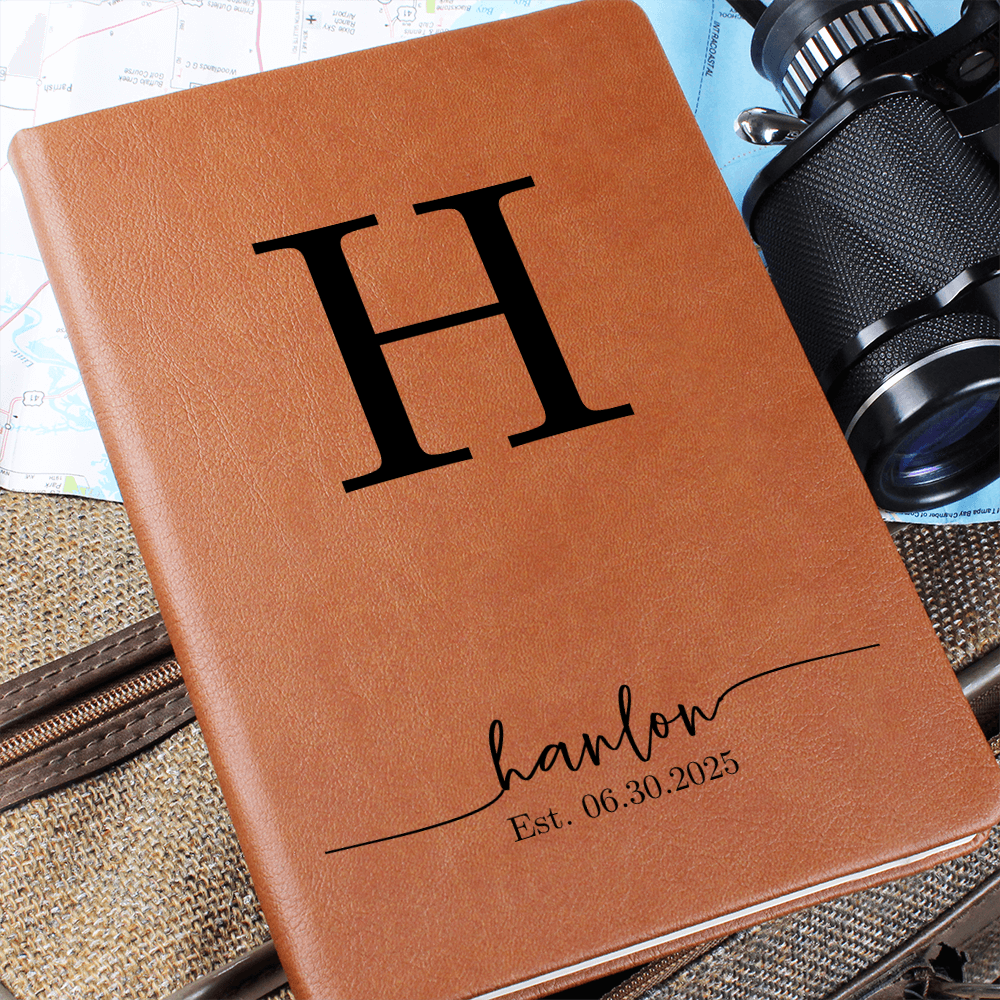 Personalized Family Name Journal – Custom Monogram Gift with EST. Date – Wedding Guest Book, Anniversary, Housewarming Gift for Couple