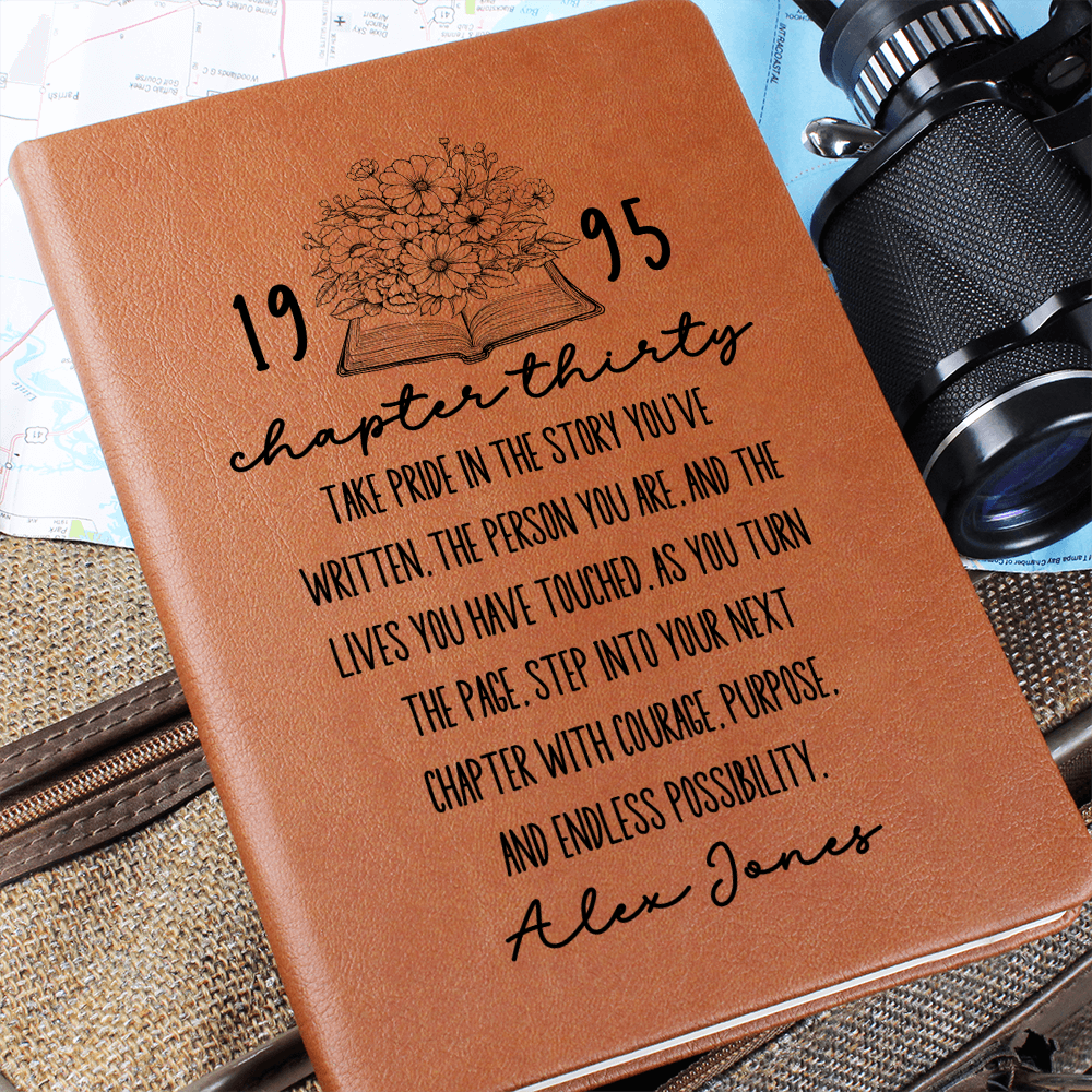 Custom New Chapter Name And Year Journal Personalized 30th Birthday Gift Vintage 30th Birthday Party Vintage Est 1995