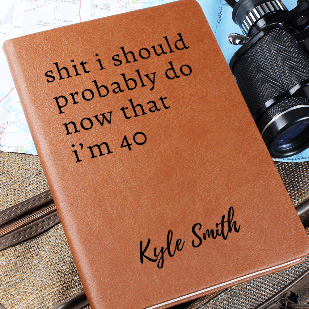 Personalized 40th Birthday Gift for Men Women Custom Journal Funny Turning Forty Notebook, Fortieth Gift for Him Her