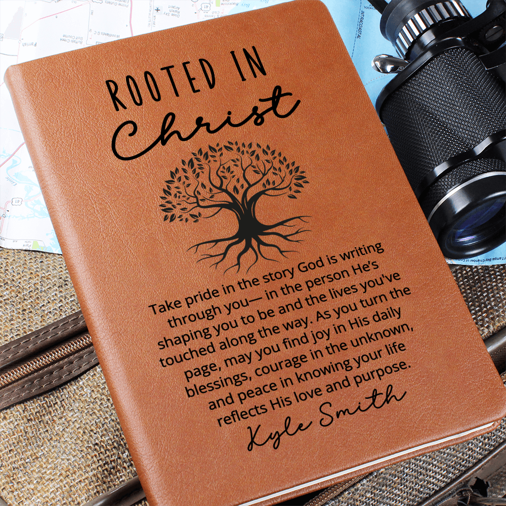 Rooted in Christ Journal – Personalized Christian Gift for Men and Women, Faith Notebook, Daily Devotional Prayer Journal, Bible Study Gift