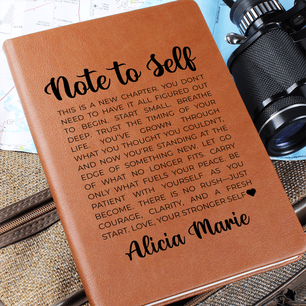 Note to Self Custom Name Journal New Chapter Motivational Mental Health Positive Inspirational Quotes Love yourself Recovery Gift for Her