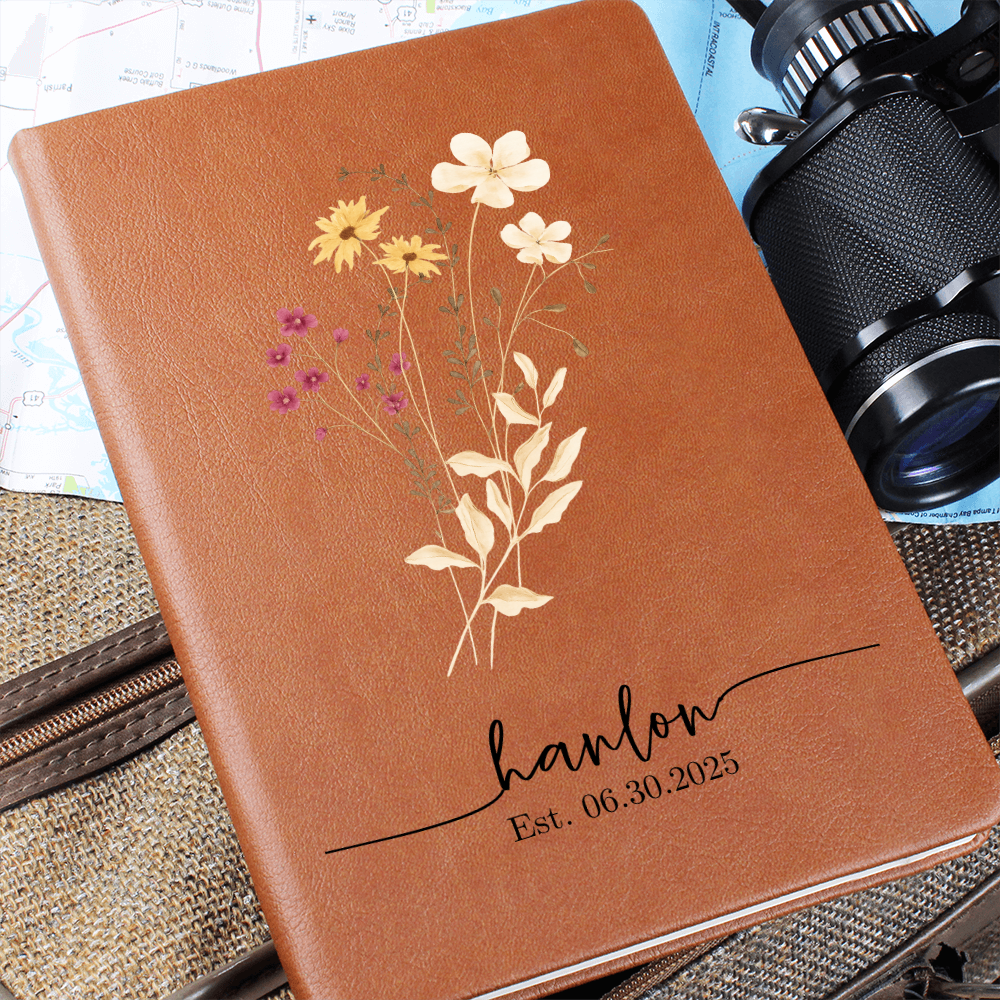 Wildflower Personalized Journal Custom Notebook For Women Personalized Gift For Her Floral Gratitude Journal Bridesmaid Gift For Mom