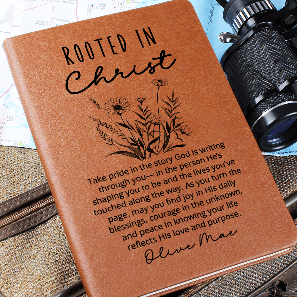 Rooted in Christ Journal – Personalized Christian Gift for Women, Faith Notebook, Daily Devotional Prayer Journal, Bible Study Gift