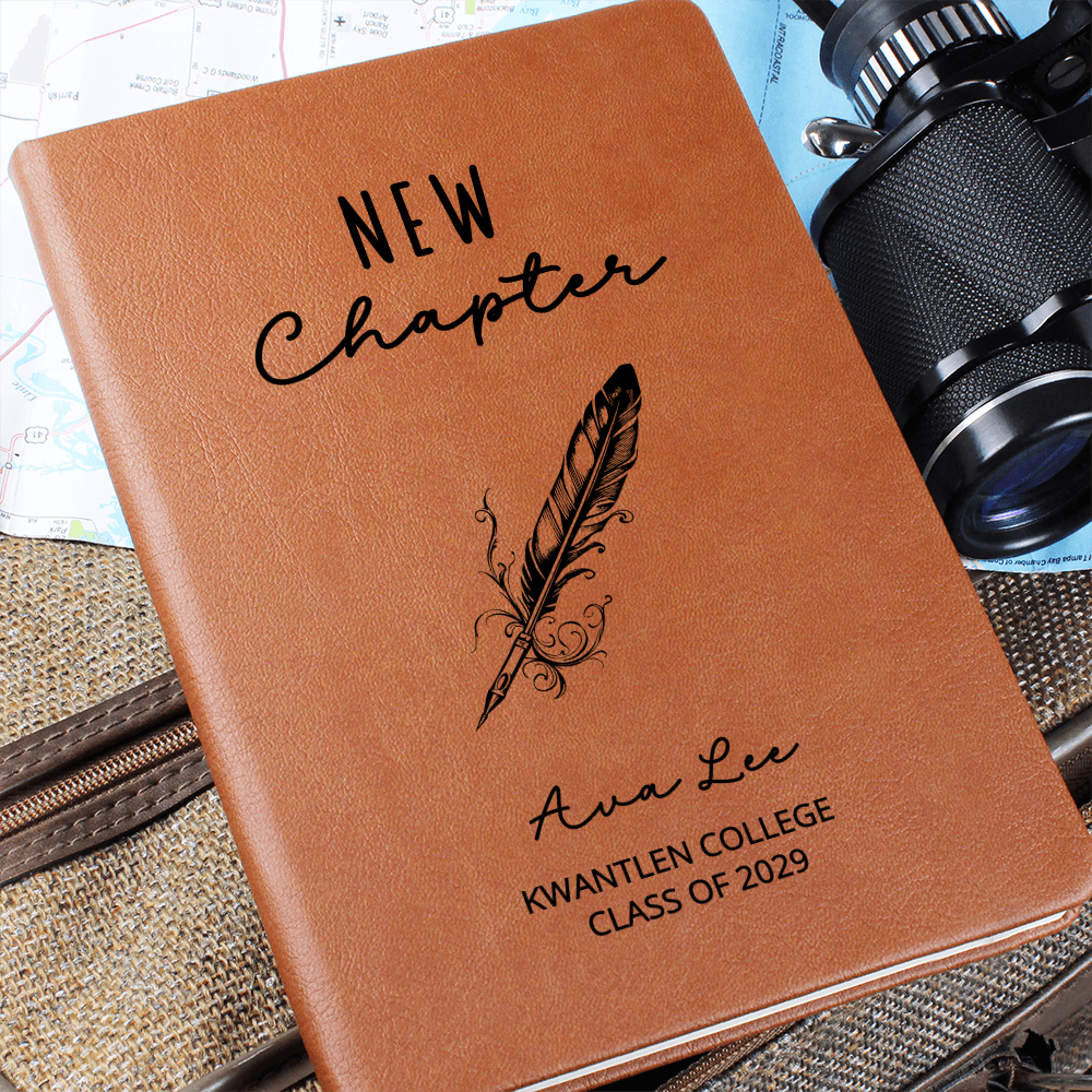 New Chapter Personalized College Graduation Hardcover Journal, Gift for Students, Custom Personalized Journal With Name and School