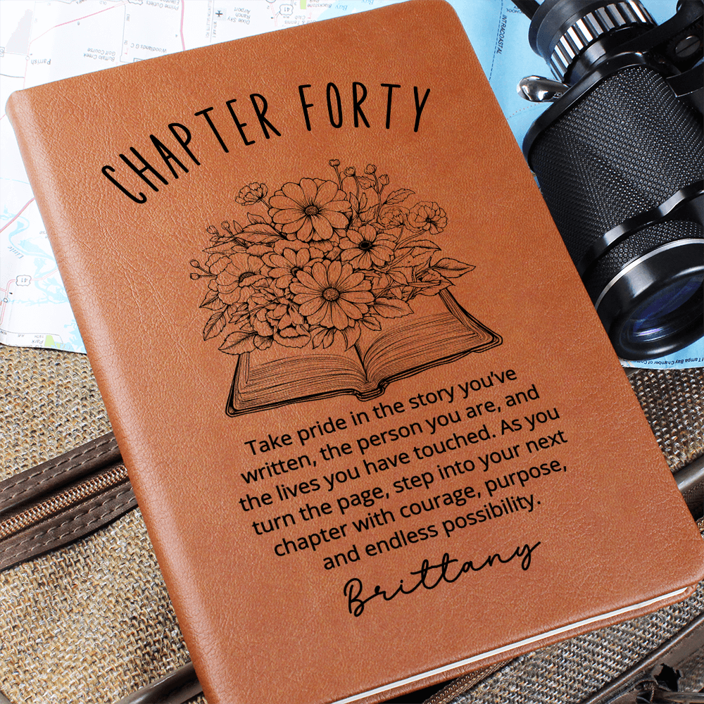 Chapter Forty Custom Journal Bookish Fortieth Birthday Gifts Personalized 40th Birthday Book Letters Friend Birthday Gift for Her