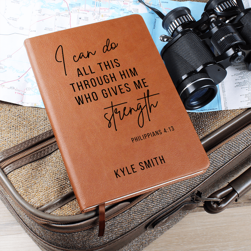 Personalized Bible Verse Journal, Prayer Notebook Custom Favorite Bible Verse Gift for Him or Her Christian Gifts, Faith Based Religious Graduation Gift