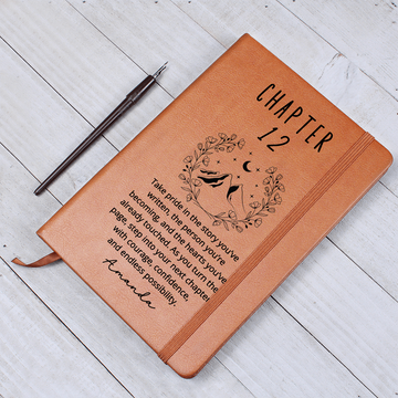 Personalized 12th Birthday Journal | Bookish Custom Name Chapter 12 Vegan Leather Notebook | Tween Girl Gift | Milestone Birthday Keepsake