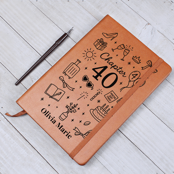 Chapter 40 Birthday Journal for Her – Custom 40th Birthday Gift for Women – Milestone Gift Idea – Turning 40 Keepsake Notebook