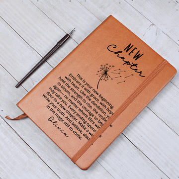 Personalized New Chapter Journal for Her | Dandelion Fresh Start Gift, Retirement, Divorce, Graduation, New Beginnings Notebook