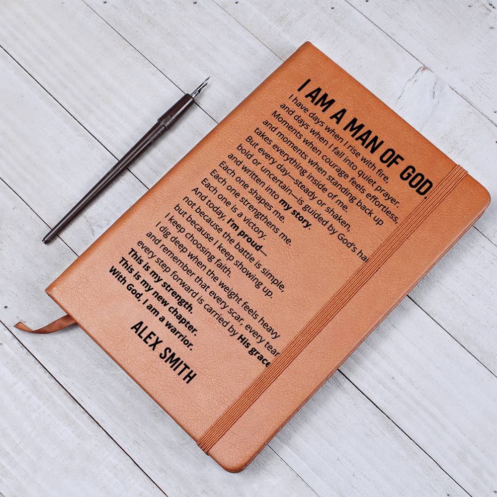 Christian Man of God Journal Personalized Faith Notebook Custom Name New Chapter Gift