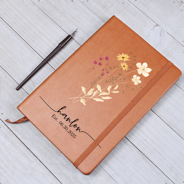 Wildflower Personalized Journal Custom Notebook For Women Personalized Gift For Her Floral Gratitude Journal Bridesmaid Gift For Mom