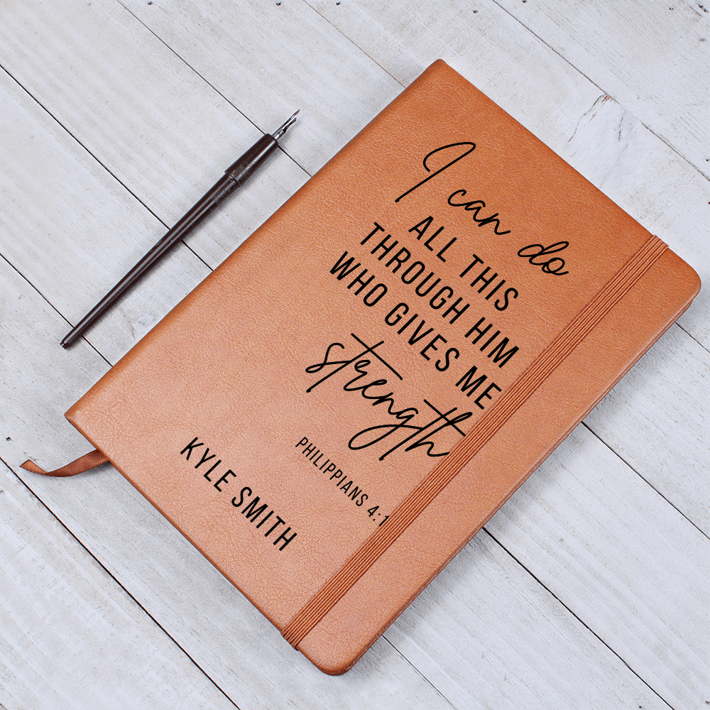 Personalized Bible Verse Journal, Prayer Notebook Custom Favorite Bible Verse Gift for Him or Her Christian Gifts, Faith Based Religious Graduation Gift