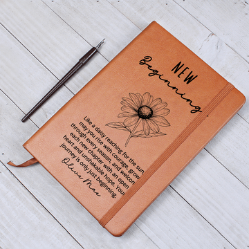 New Beginnings Daisy Personalized Journal | New Job, Graduation, Farewell, Good Luck, Divorce, Inspirational Gift for Her, Women New House