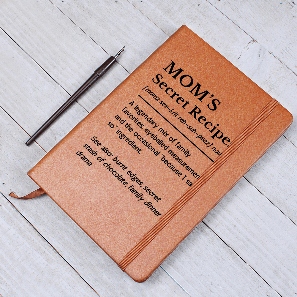 Vegan Leather Funny Recipe Gift for Mom, Blank Personalised Recipe Book, Recipe Organiser, Cooking Journal, Recipe Notebook Wife Gift