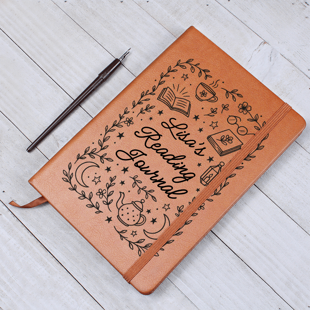 Book Lover Gift – Personalized Reading Journal | BookTok Notebook, Custom Vegan Leather Journal, Cozy Bookish Gift for Her or Teen