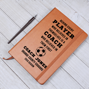 Personalized Coach Gift Journal – Custom Team Name, Coach Name & Sport Icon – End of Season Sports Notebook for Any Coach Appreciation