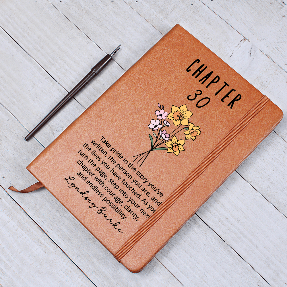 30th Birthday Gift for Her or Him-Chapter 30 Name Journal, Flower Notebook, Sentimental Personalized Birthday Gift for Daughter