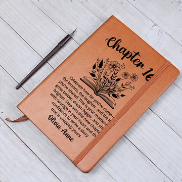 16th Birthday Gift, Custom Name Journal, Chapter 16 Birthday Journal, Turning Sixteen Notebook, Friend Daughter Sister Bday Name Journal