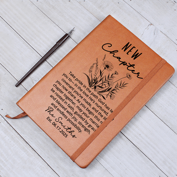 Christian Wedding Gift for Couple | Personalized Faith Journal with Name and Date | God-Centered Marriage Keepsake New Chapter Notebook