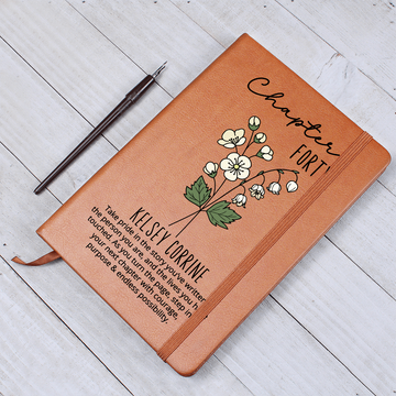 Chapter 40 Personalized Birth Month Flower Journal, 40th Birthday Gift for Her, Custom Floral Name Gift for Daughter Granddaughter