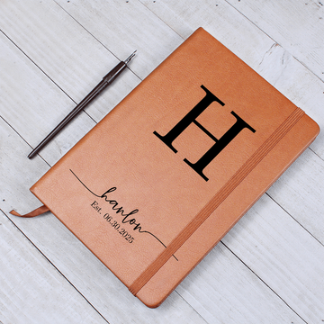 Personalized Family Name Journal – Custom Monogram Gift with EST. Date – Wedding Guest Book, Anniversary, Housewarming Gift for Couple