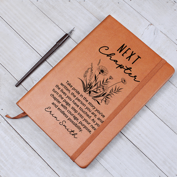 Personalized Next Chapter Journal, Wild Flowers Graduation Gift, New School, New Job, Retirement, Farewell Gift, Custom Name Notebook
