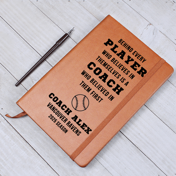 Custom Coach Journal Gift – Personalized Sports Notebook with Team Name, Coach Name & Year – End of Season Coach Thank You