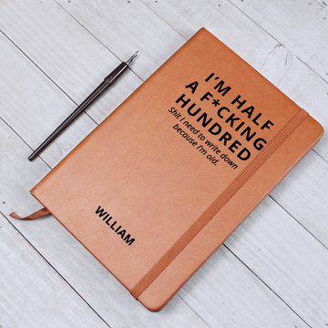 50th Birthday Gift for Men or Women Personalized Journal Fifty Funny 50th Birthday Present, 50th Fiftieth, Milestone Funny Rude Gift