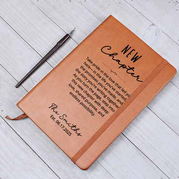 Personalized Wedding Journal Gift | New Chapter Custom Name & Date Notebook | Newlywed Keepsake Book | Couple Engagement Gift