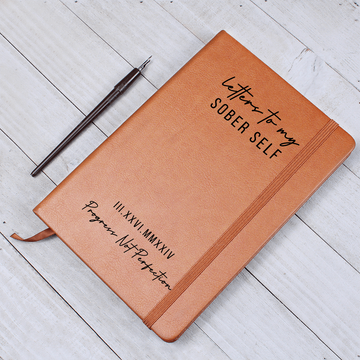 Letters to my Sober Self Sobriety Journal Sobriety gift for Men Women Recovery Gift Sober Anniversary gift Sponsor gift Diary Custom date Quote
