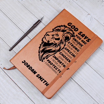 Personalized Christian Journal for Him, Bible Scripture Study Journal, Prayer Journal, Religious Journal Gift for Men, Bible Verse Gift