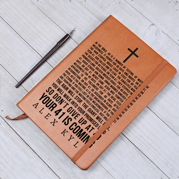 Personalized Bible Verse Journal  41 is Coming Custom Name Encouragement Gift  - Scripture Notebook - 40 Days and Nights - God's Promises - Christian Gifts