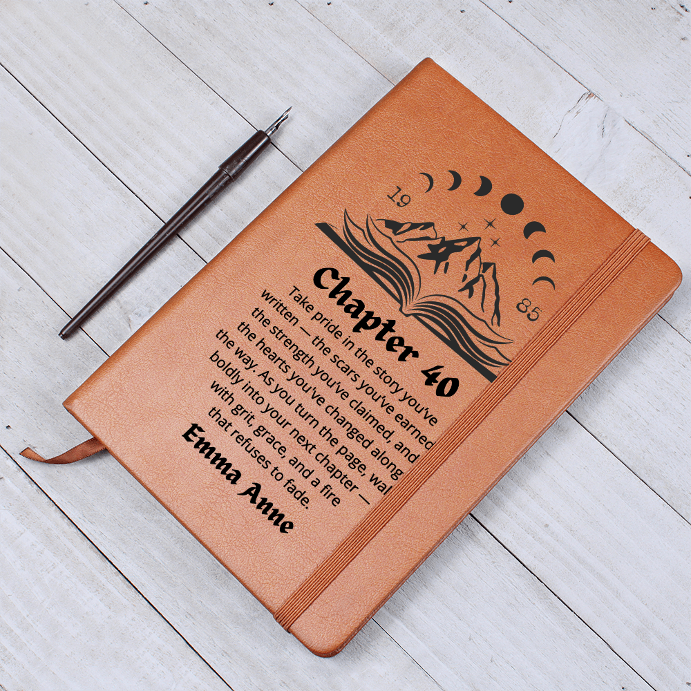 Chapter Forty Custom Journal, 1985 Bookish Fortieth Birthday Gifts for Her, Personalized 40th Birthday Name Book, Spicy Book Lover