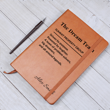 Dream Team Journal – Personalized Team Gift for Coworkers, Staff, Boss, Employees – Custom Appreciation Notebook for Any Group