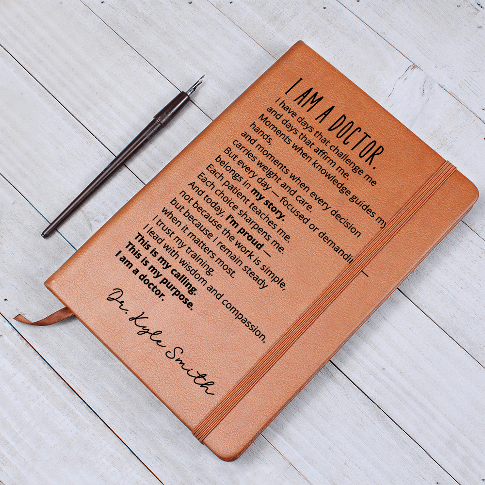 Personalized Name Doctor Vegan Leather Journal