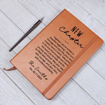 Personalized Wedding Keepsake Journal | Custom Name and Date Notebook for Couple New Chapter Gift for Bride Groom | Marriage Memory Book