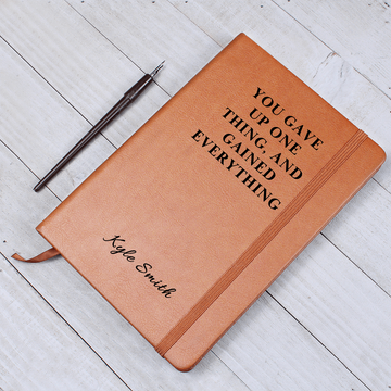 Sobriety Gift Journal | Personalized Vegan Leather Notebook | Recovery Milestone Gift | Addiction Recovery Keepsake | Custom Name Journa