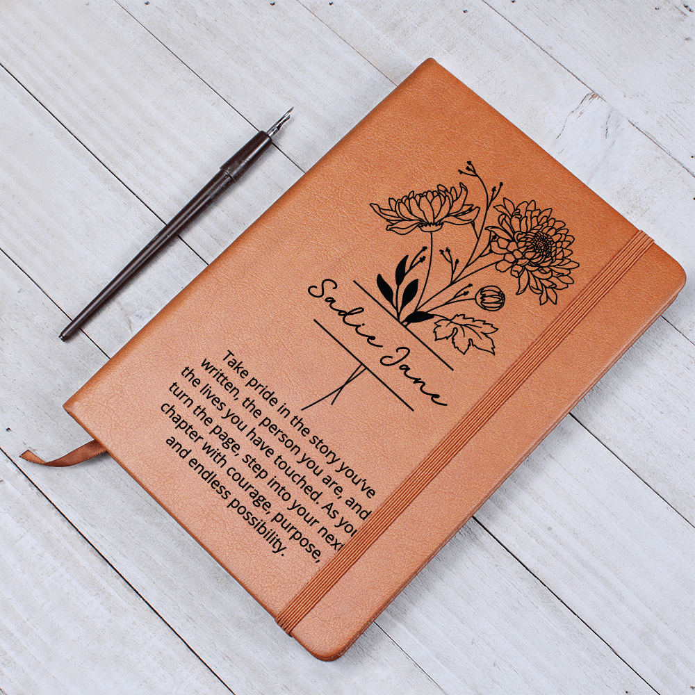 Personalized Name and Birthflower Journal Milestone Birthday Gift for Her | Birth Flower Gifts for Women