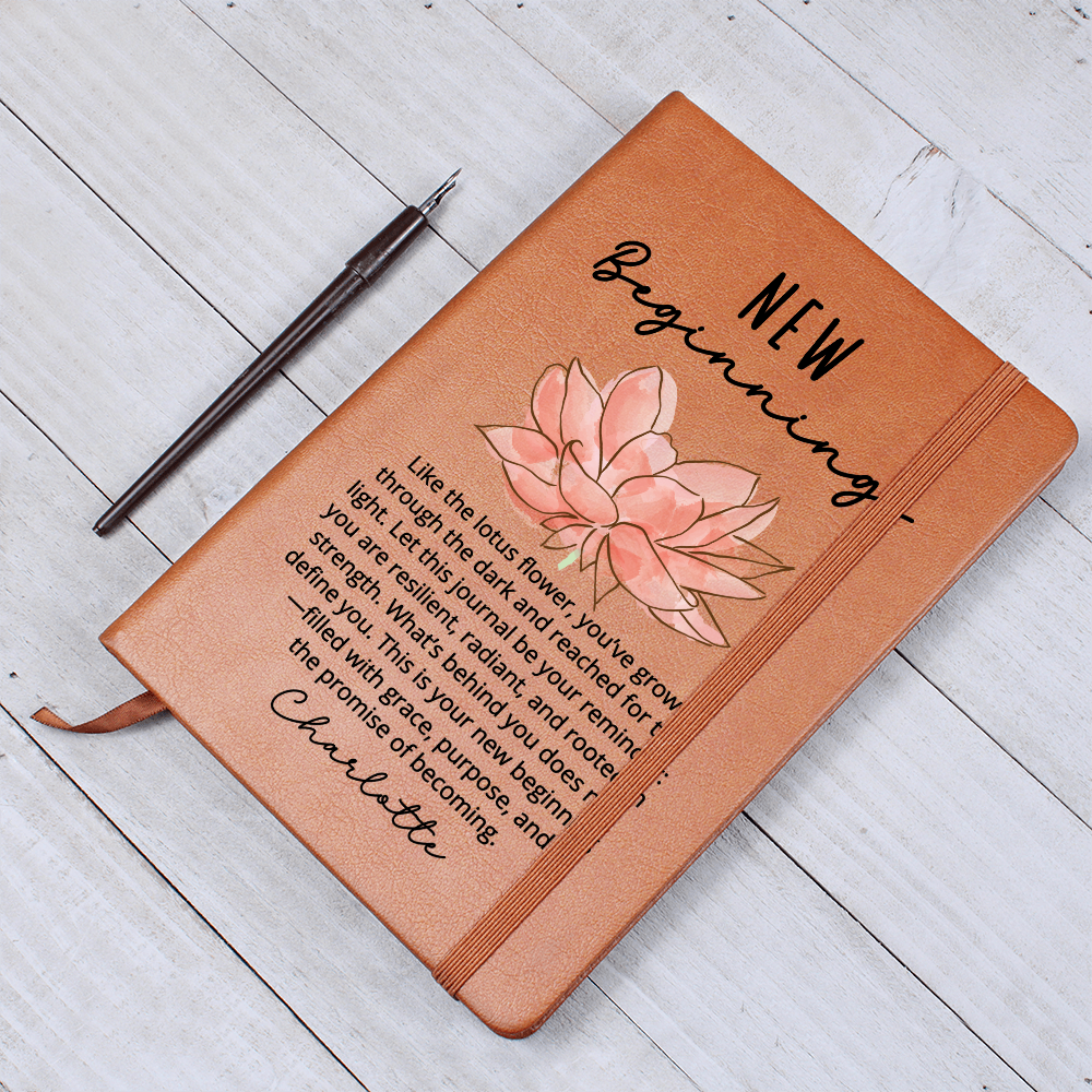 Lotus Flower New Beginnings Custom Journal Meaningful Divorce Break Up Strength Gift New Job Gift for Her Moving Gift, Clean Slate