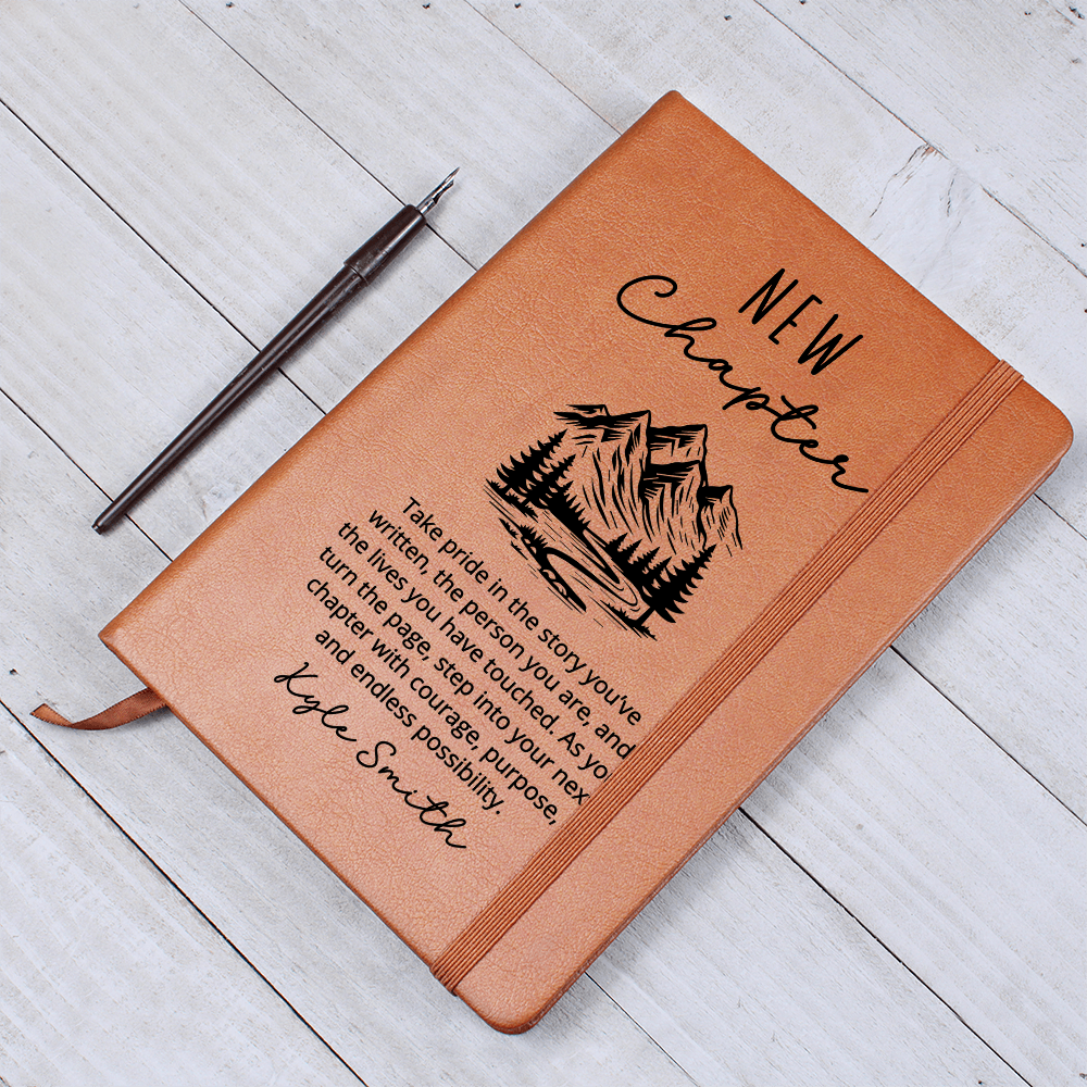New Chapter Custom Journal Going Away Gift for Coworker - Personalized Gift for Boss Leaving New Job Gift, Retirement Farewell Present