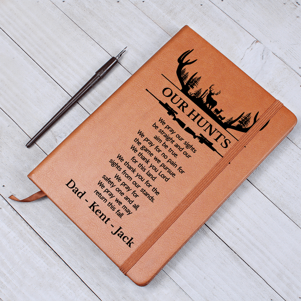 Personalized Family Hunting Journal, Engraved Leatherette Journal for Hunting Notes, Custom Journal For Hunters, Customized Hunting Log