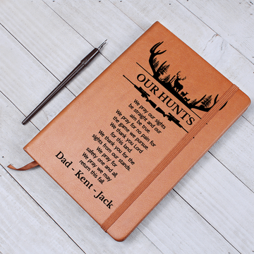 Personalized Family Hunting Journal, Engraved Leatherette Journal for Hunting Notes, Custom Journal For Hunters, Customized Hunting Log