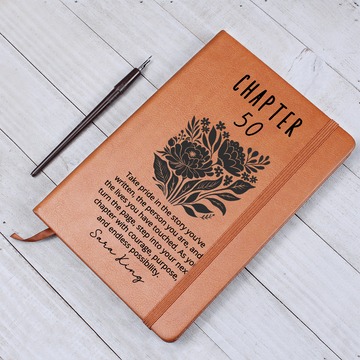 Linocut Chapter 50 Journal Personalized 50th Birthday gift for her, Notebook for turning 50, Milestone journal for best friend Sister Daughter