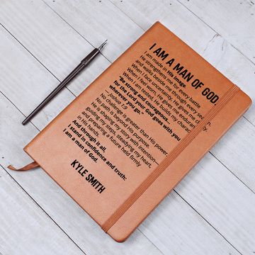 Christian Man of God Journal Personalized Faith Notebook Custom Name Scripture Gift for Him