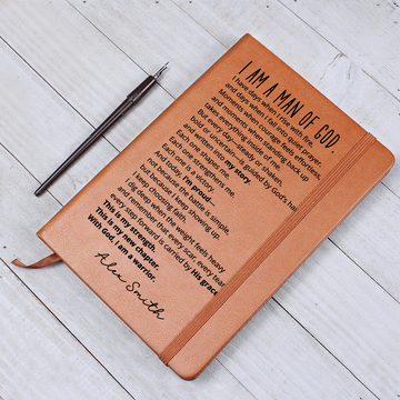 Christian Man of God Journal Personalized New Chapter Faith Gift Custom Name Notebook