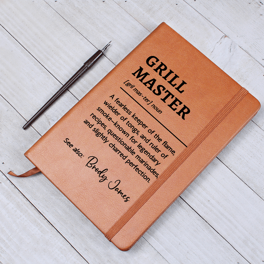 Personalized Grill Master Recipe Book | Custom BBQ Journal with Name, Funny Secret Recipes Cookbook Gift for Dad, Grandpa, or Friend