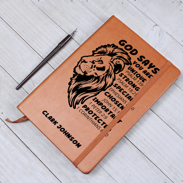God Says You Are Personalized Prayer Journal for Men – Custom Name Faith Notebook Christian Gift for Dad, Husband, Son, Nephew, or Teen Boy